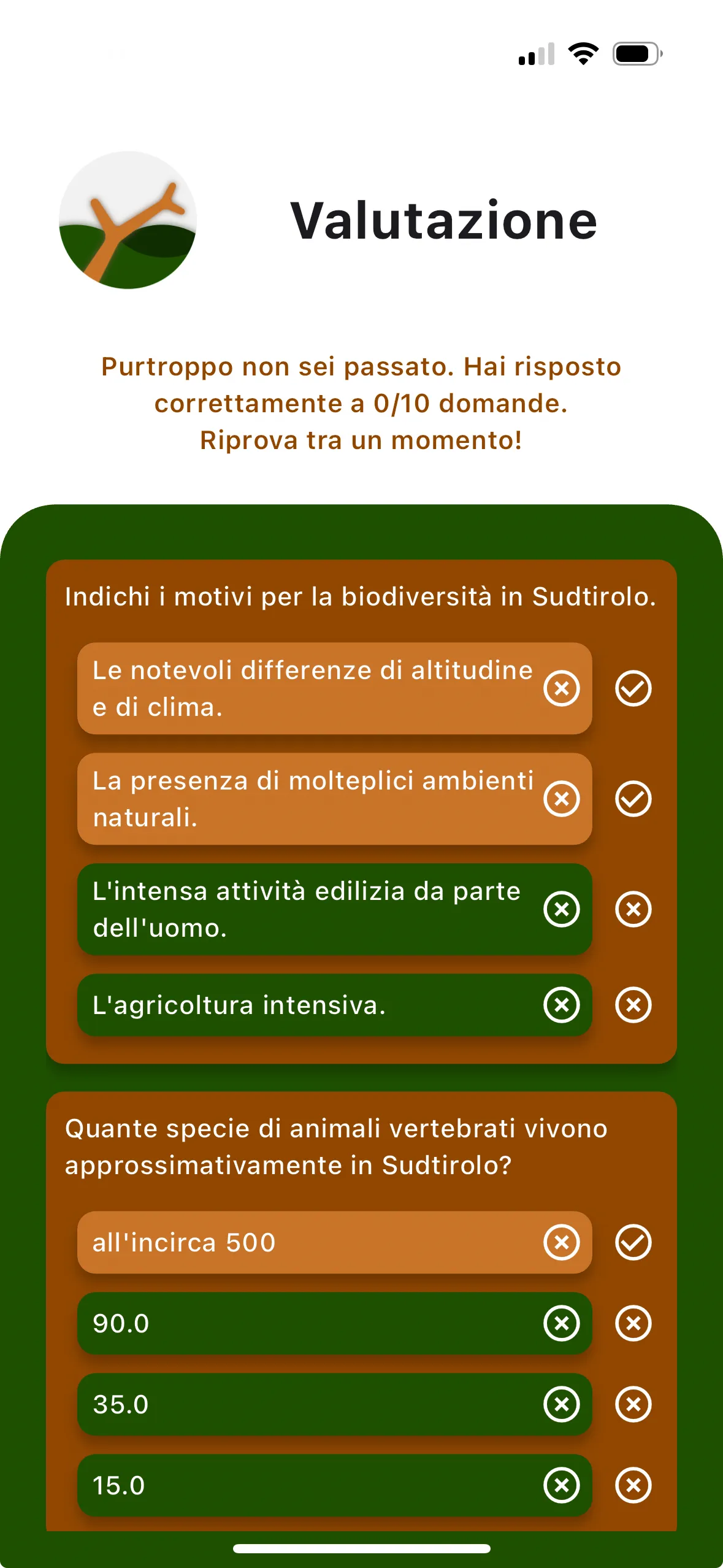 Valutazione errata